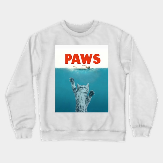 Paws - Cat Kitten Meow Parody Crewneck Sweatshirt by Vakian